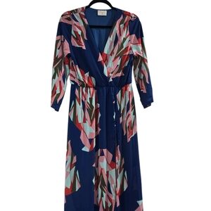Elegant Multicolor Geometric Dress